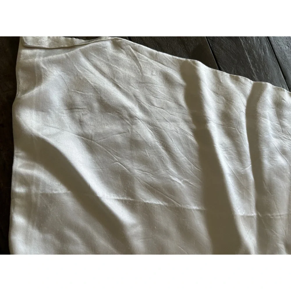 Ivory Satin Pillow Case Off White A-Line